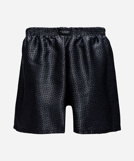 cueca samba canção masculina estampada acetinada preta