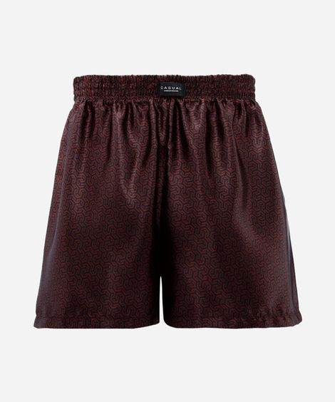 cueca samba canção masculina estampada acetinada vinho