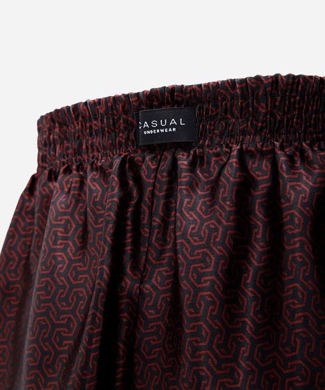 cueca samba canção masculina estampada acetinada vinho