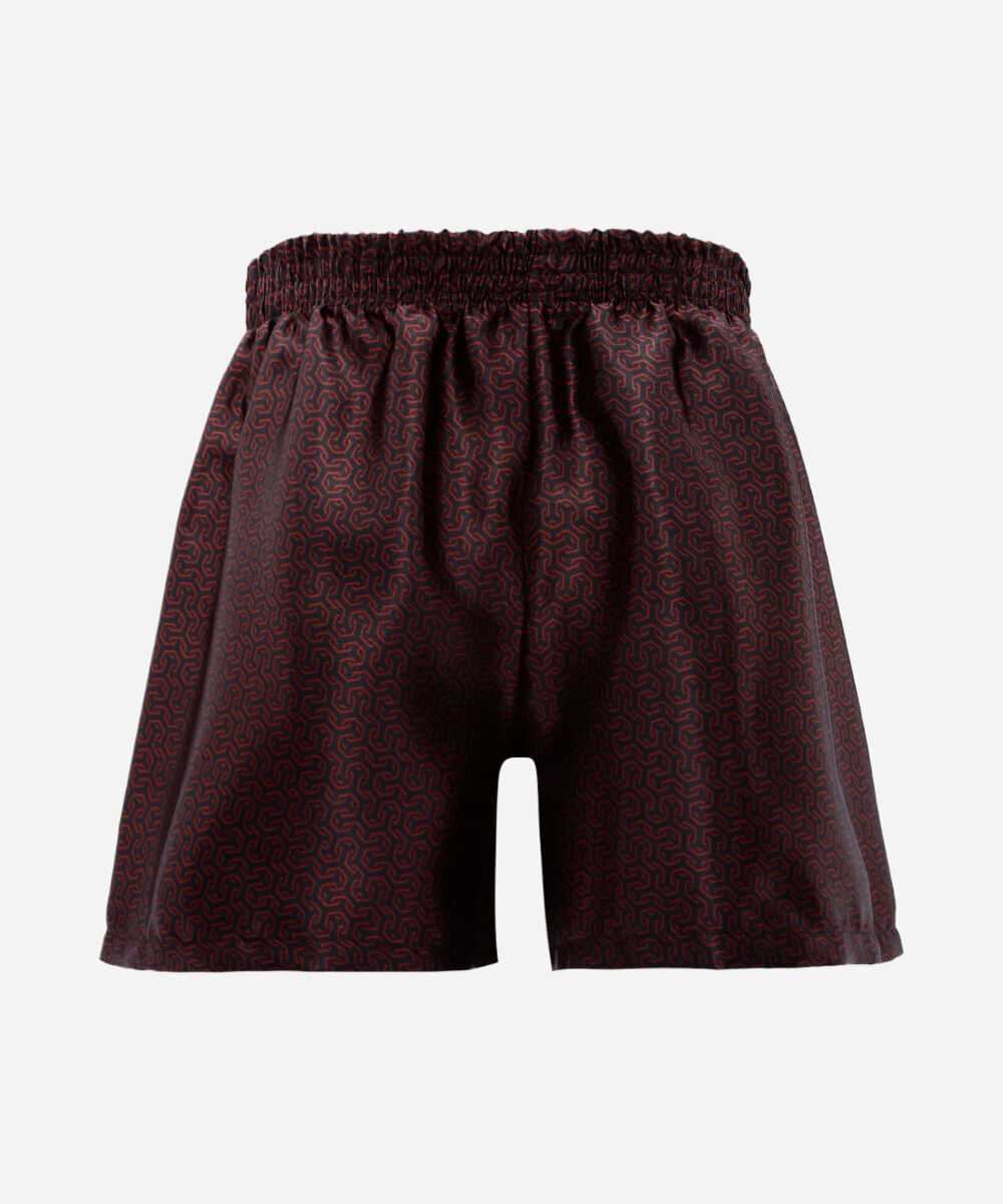 cueca samba canção masculina estampada acetinada vinho