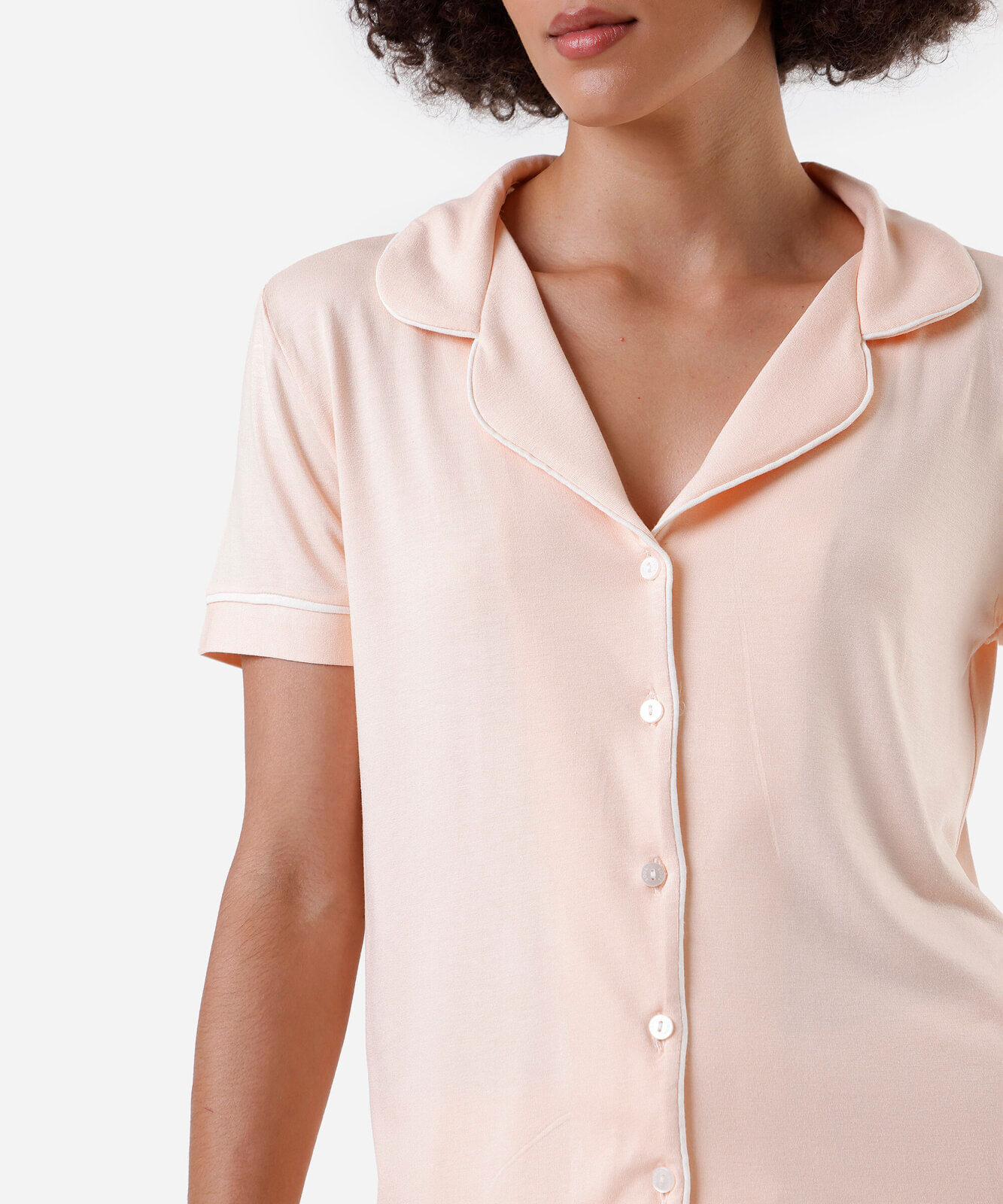 pijama americano feminino de viscose curto laranja