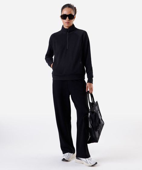 calça reta feminina esportiva ace preta