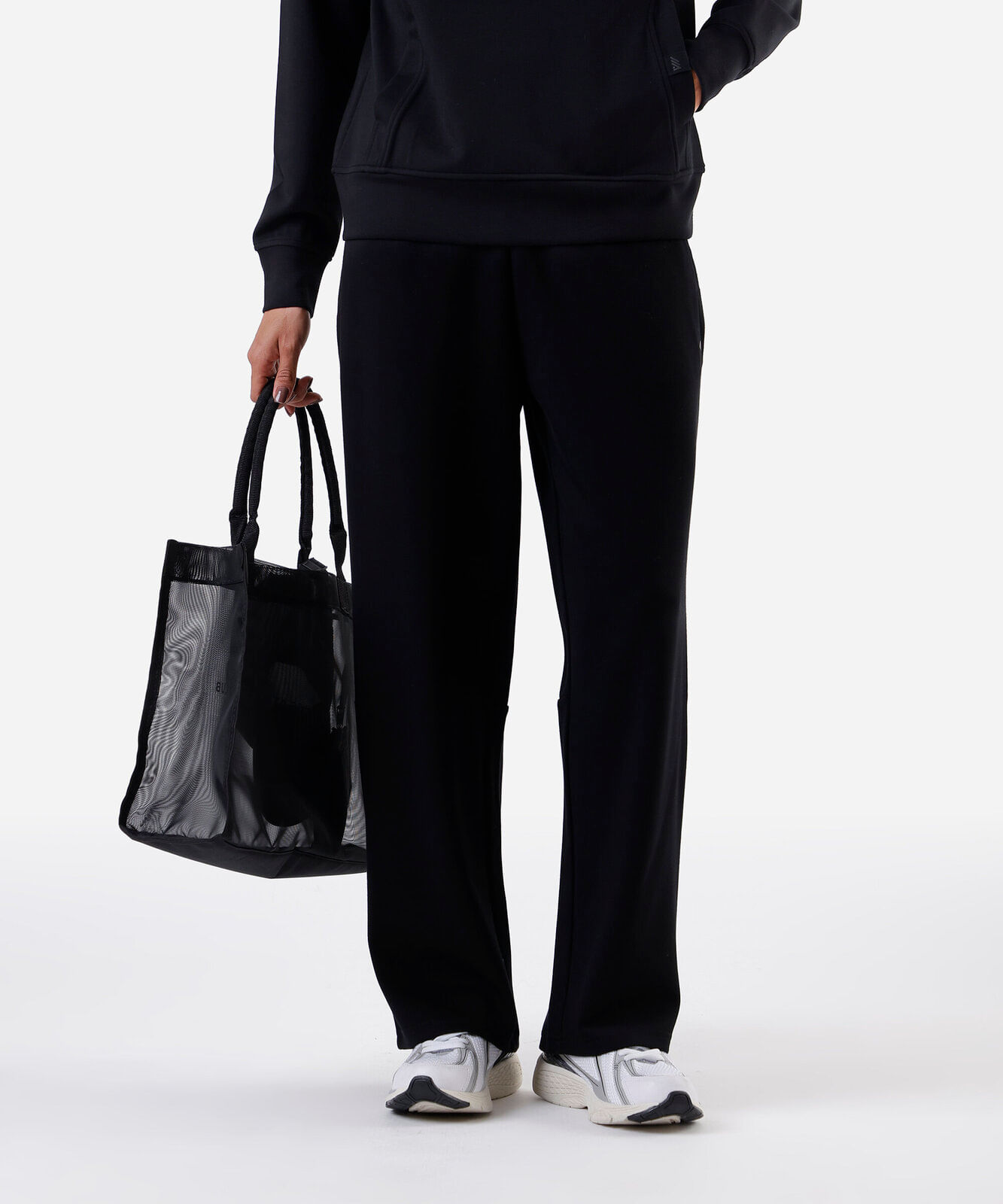 calça reta feminina esportiva preta