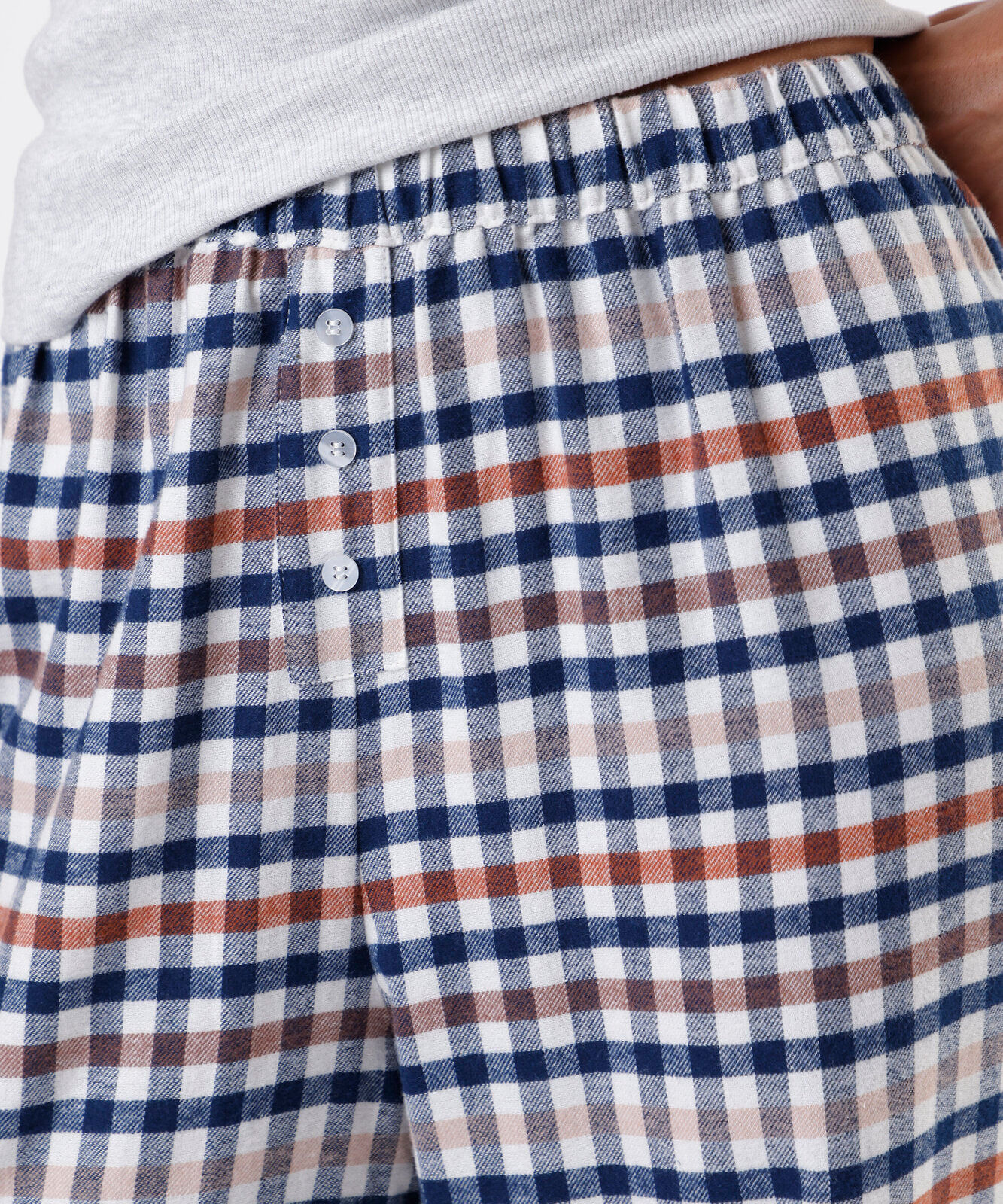 calça de pijama avulsa feminina em algodão xadrez azul