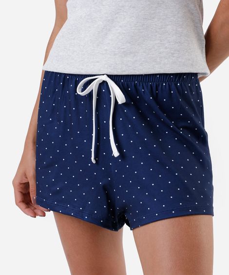 short de pijama avulso feminino poá azul