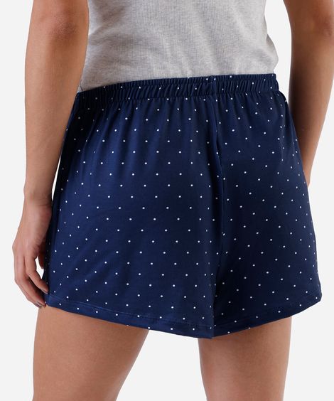short de pijama avulso feminino poá azul