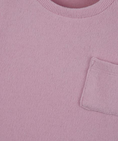 conjunto infantil longo de moletom canelado lilás