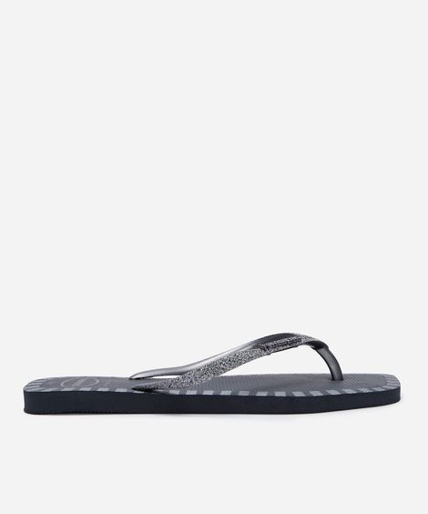 chinelo havaianas feminino square glitter contur preto