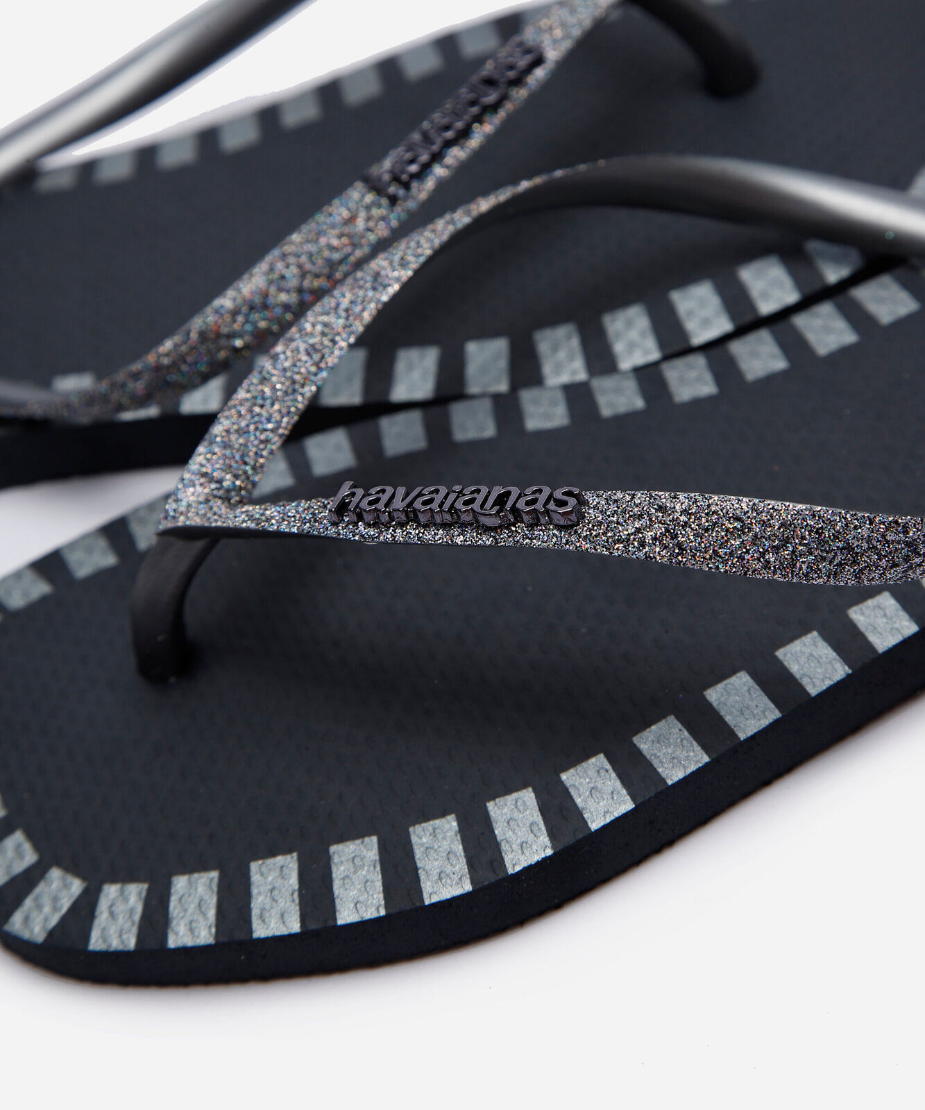 chinelo havaianas feminino square glitter contur preto