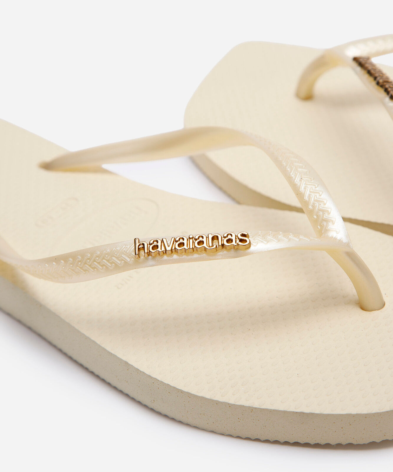 chinelo feminino havaianas slim bico quadrado amarelo