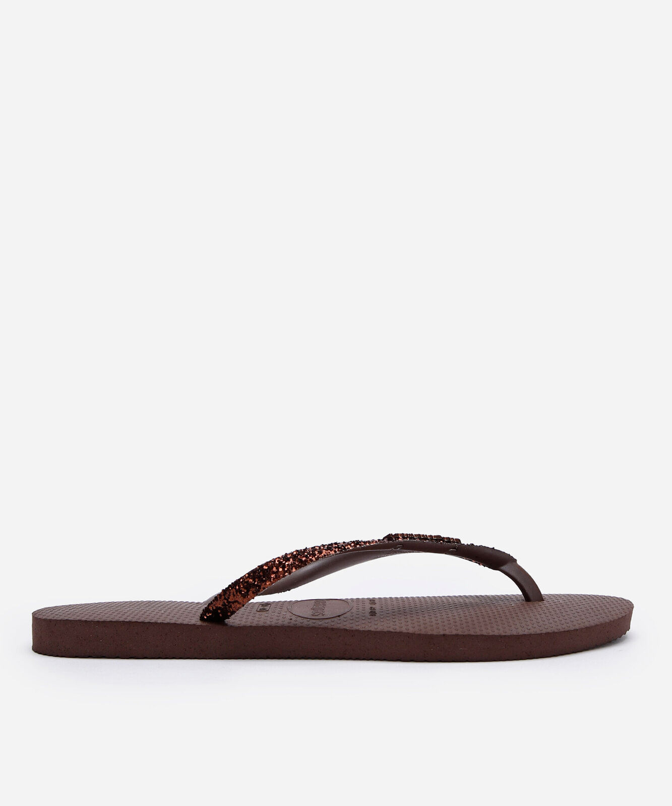 chinelo havaianas feminino slim glitter ii marrom