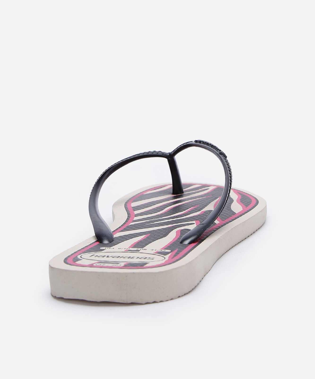 chinelo feminino havaianas slim animal print bege