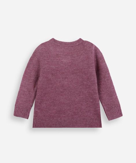 cardigan infantil de tricot com laços rosa