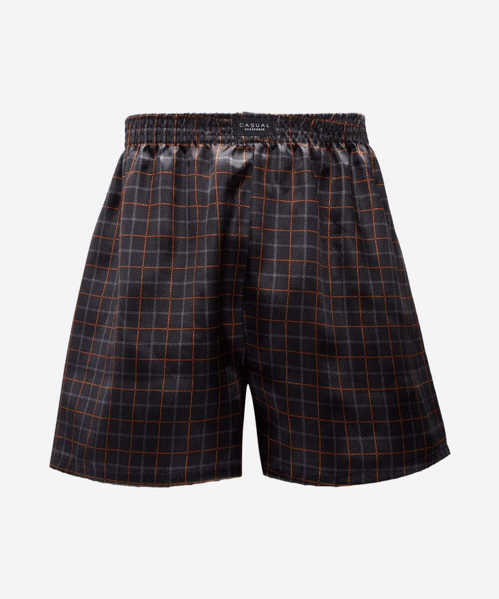 cueca samba canção masculina xadrez acetinada preta