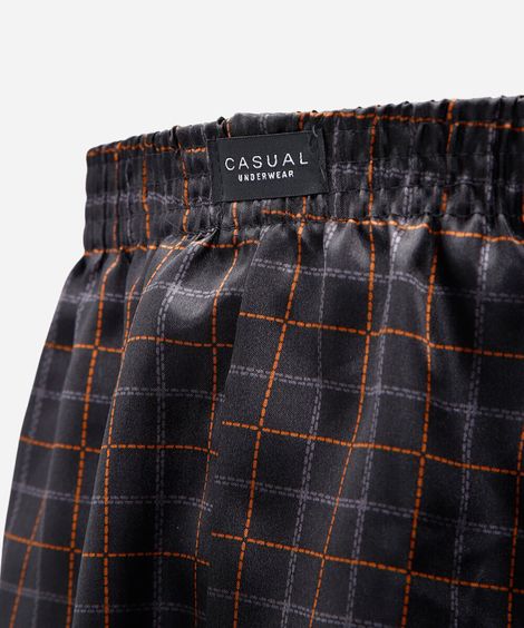 cueca samba canção masculina xadrez acetinada preta