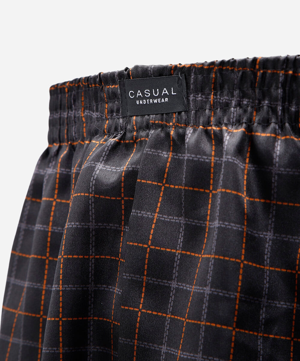cueca samba canção masculina xadrez acetinada preta