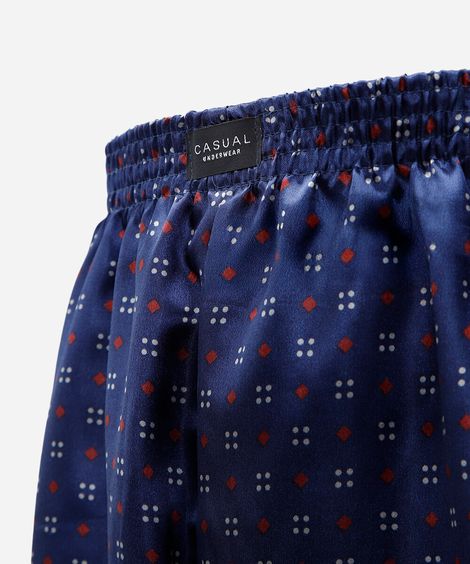 cueca samba canção masculina estampa acetinada azul