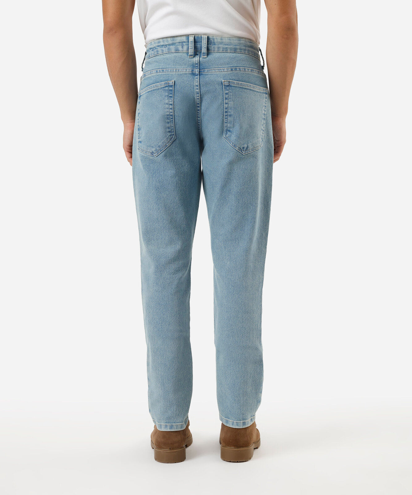 calça slim jeans com bolsos azul