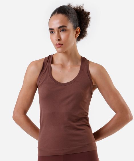 regata nadador feminina esportiva sem costura marrom