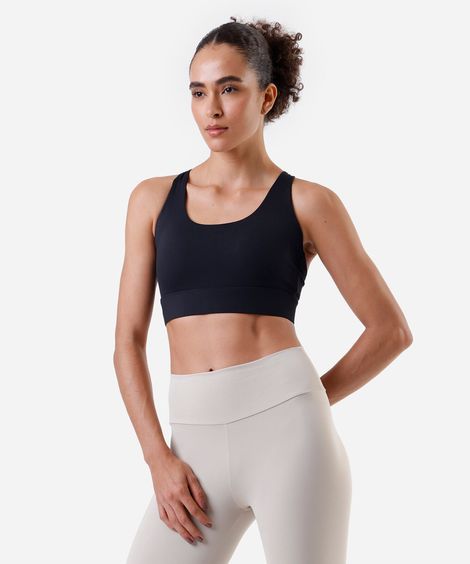 top feminino esportivo ace com fecho ajustável preto