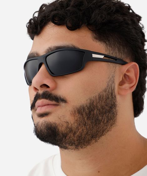 óculos de sol masculino esportivo de acetato preto