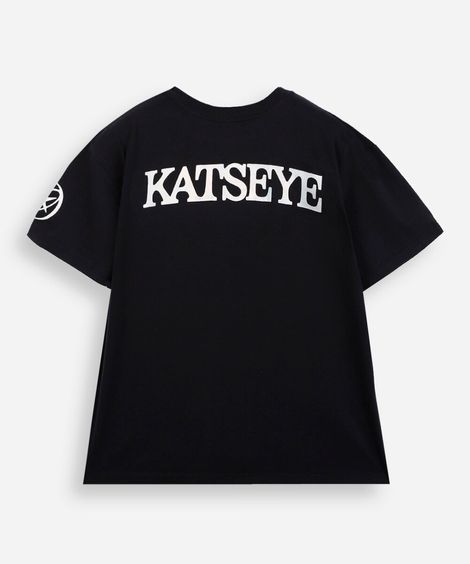 camiseta juvenil de algodão katseye oversized preta