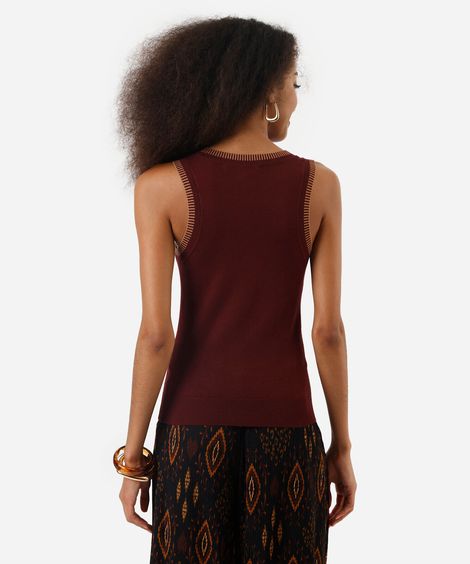 regata feminina de tricot vinho