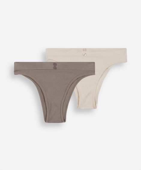 kit de 2 calcinhas biquíni feminina sem costura colorido