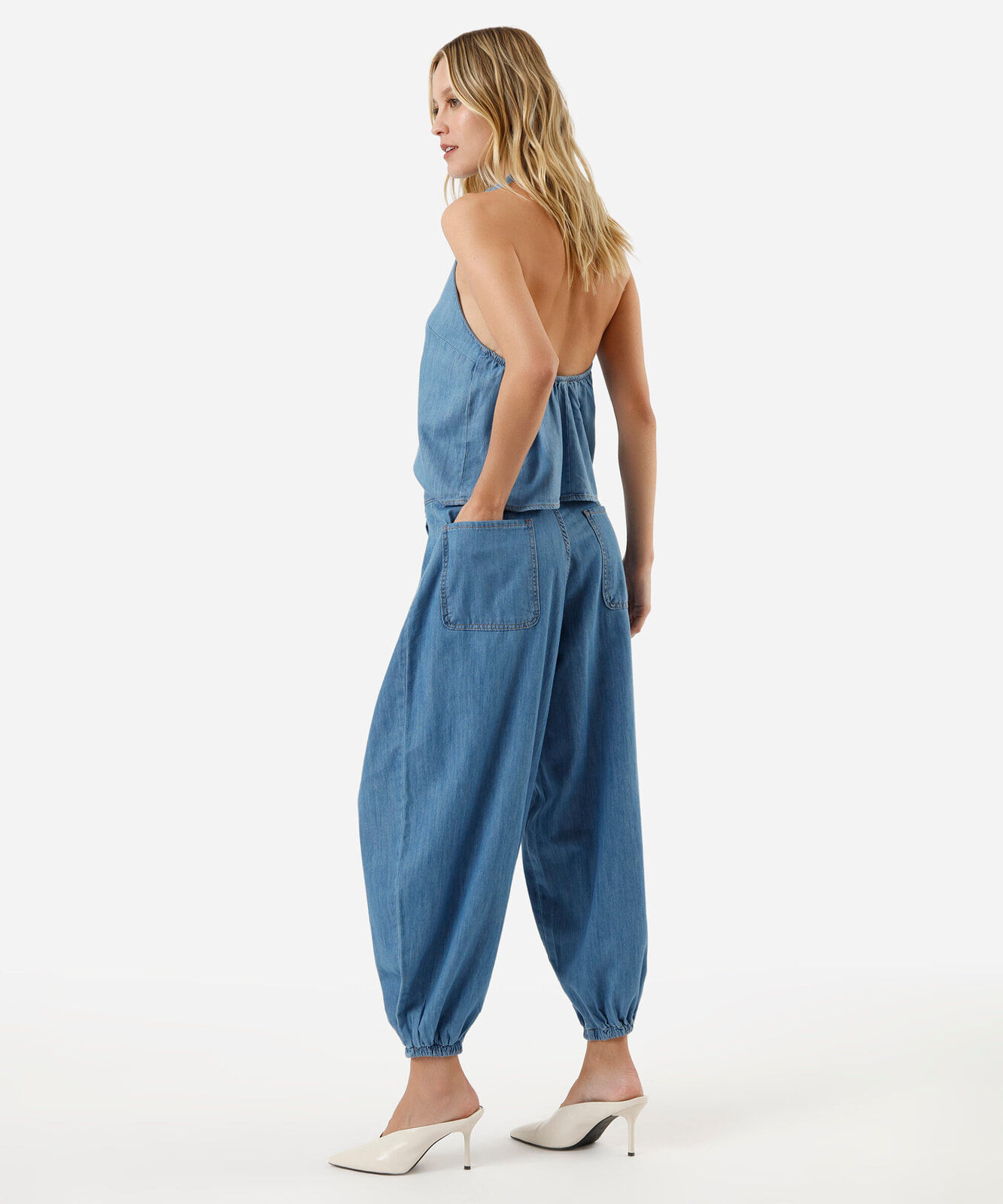 blusa frente única feminina jeans azul
