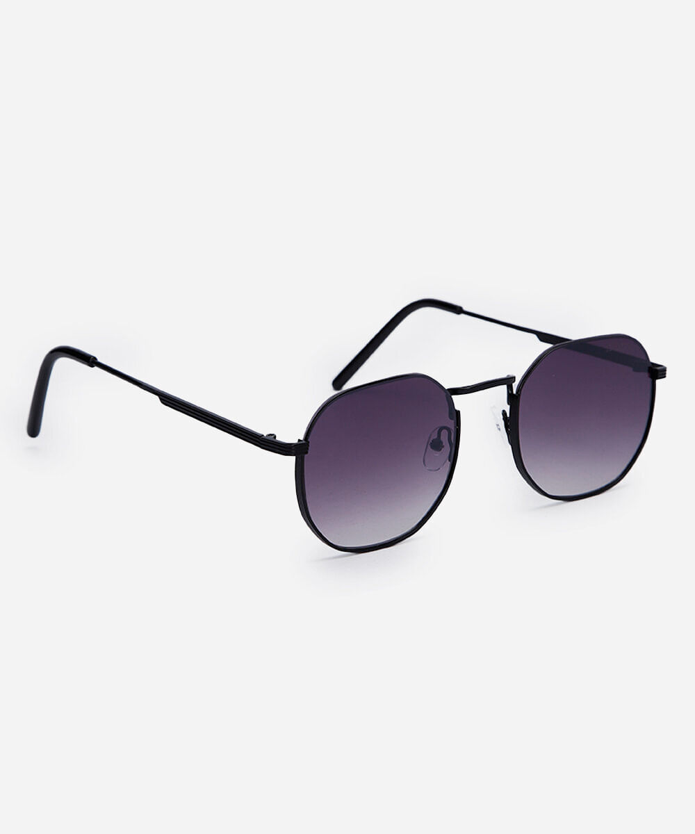 óculos de sol feminino quadrado de metal triton preto