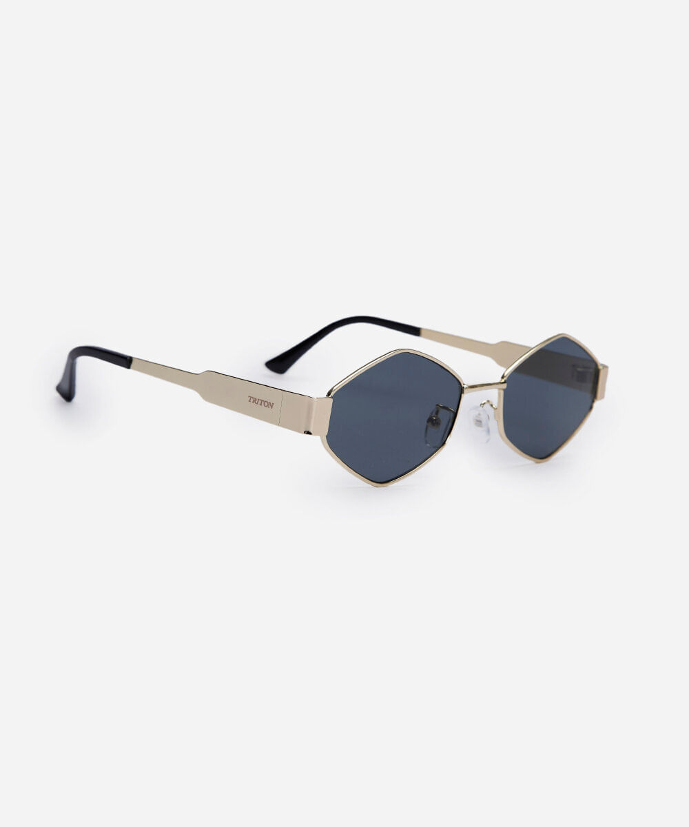 óculos de sol feminino quadrado de metal triton dourado