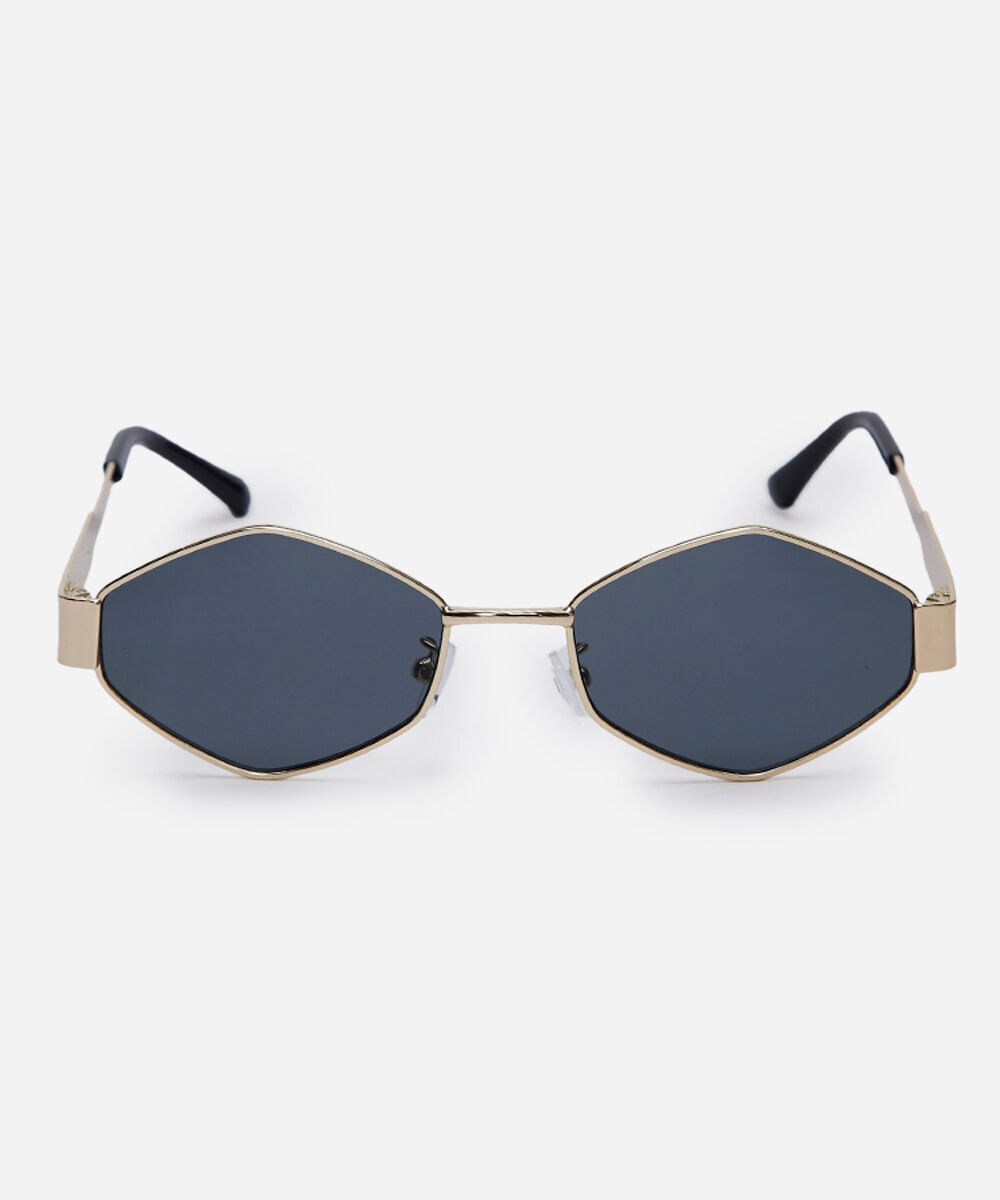óculos de sol feminino quadrado de metal triton dourado