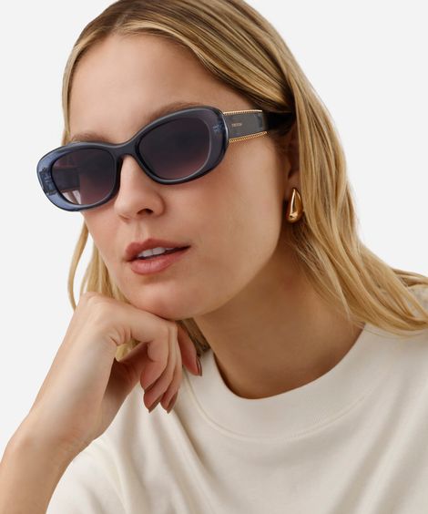 óculos de sol feminino gatinho de acetato triton azul
