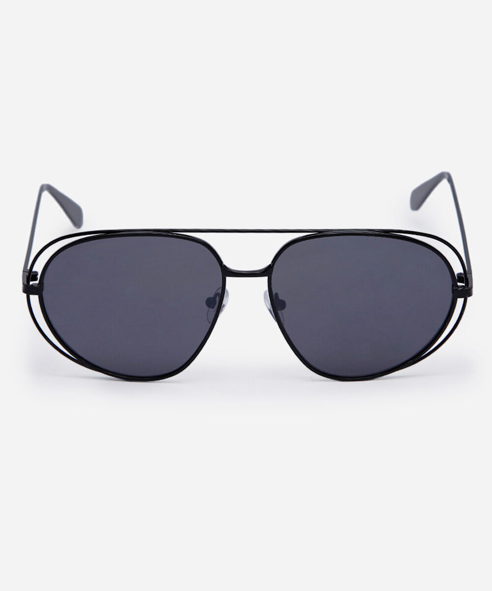 óculos de sol feminino aviador de metal triton preto