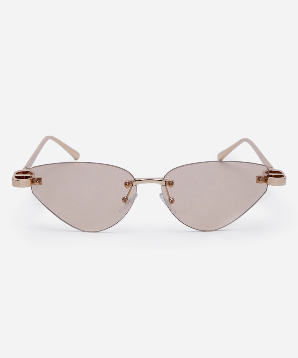 óculos de sol feminino gatinho de metal triton dourado