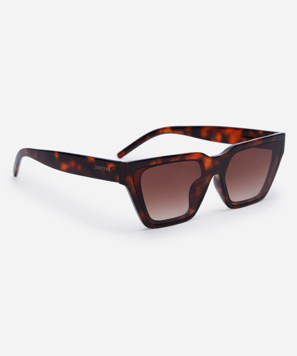 óculos de sol feminino quadrado de acetato tartaruga triton marrom