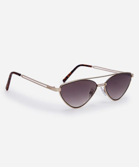 óculos de sol feminino gatinho de metal triton dourado