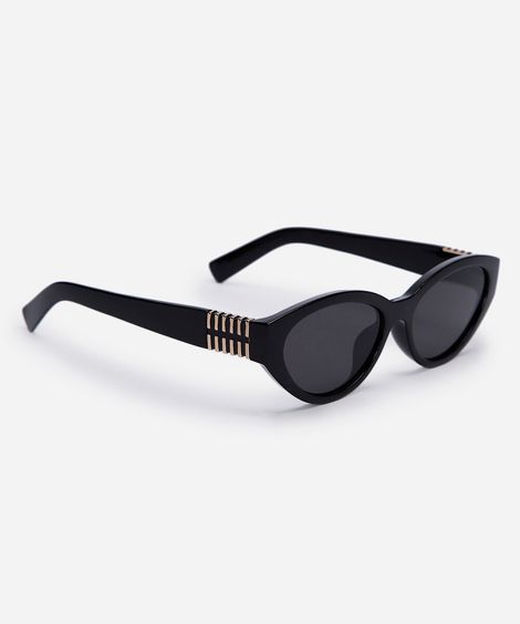 óculos de sol feminino oval de acetato triton preto