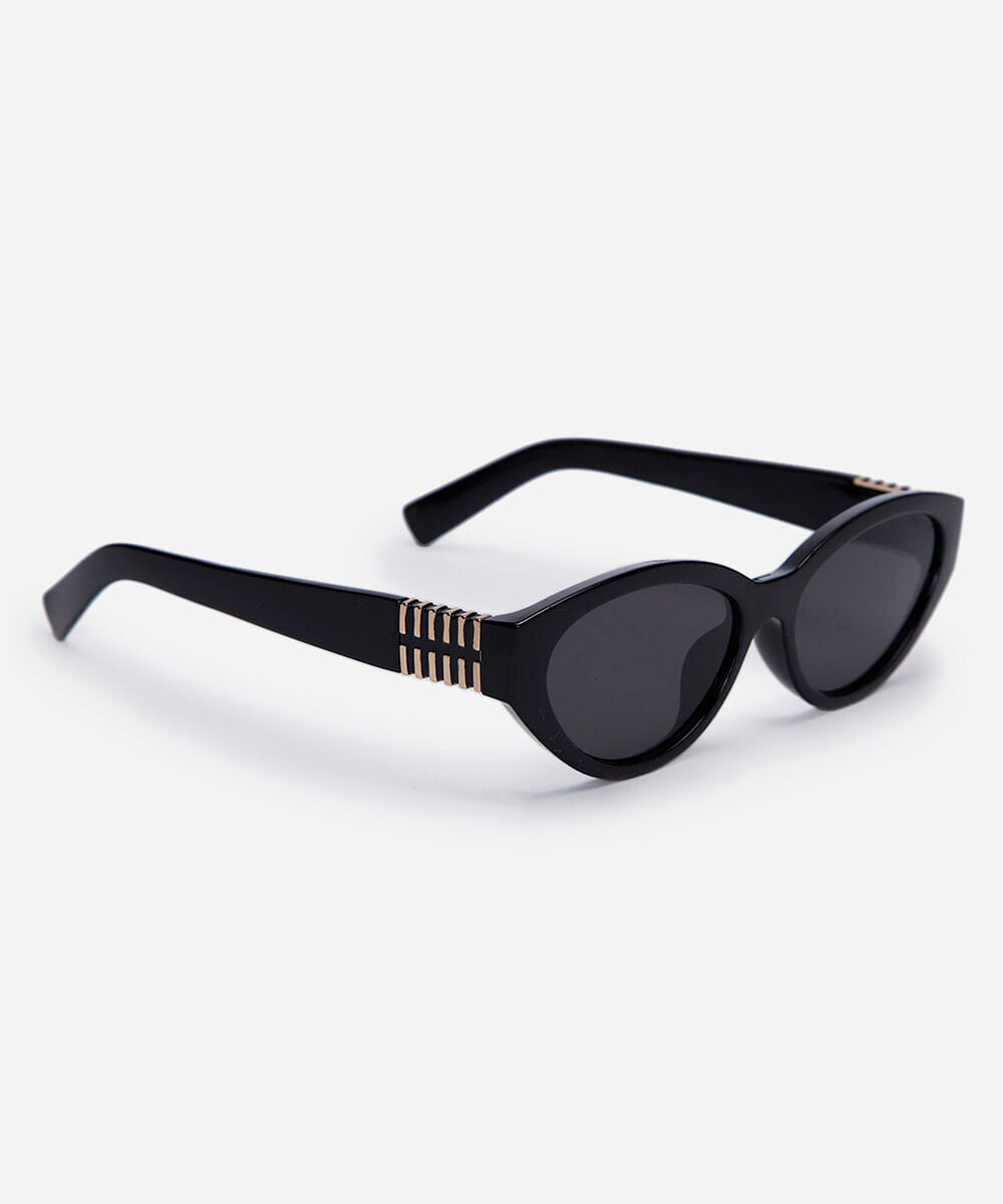 óculos de sol feminino oval de acetato triton preto