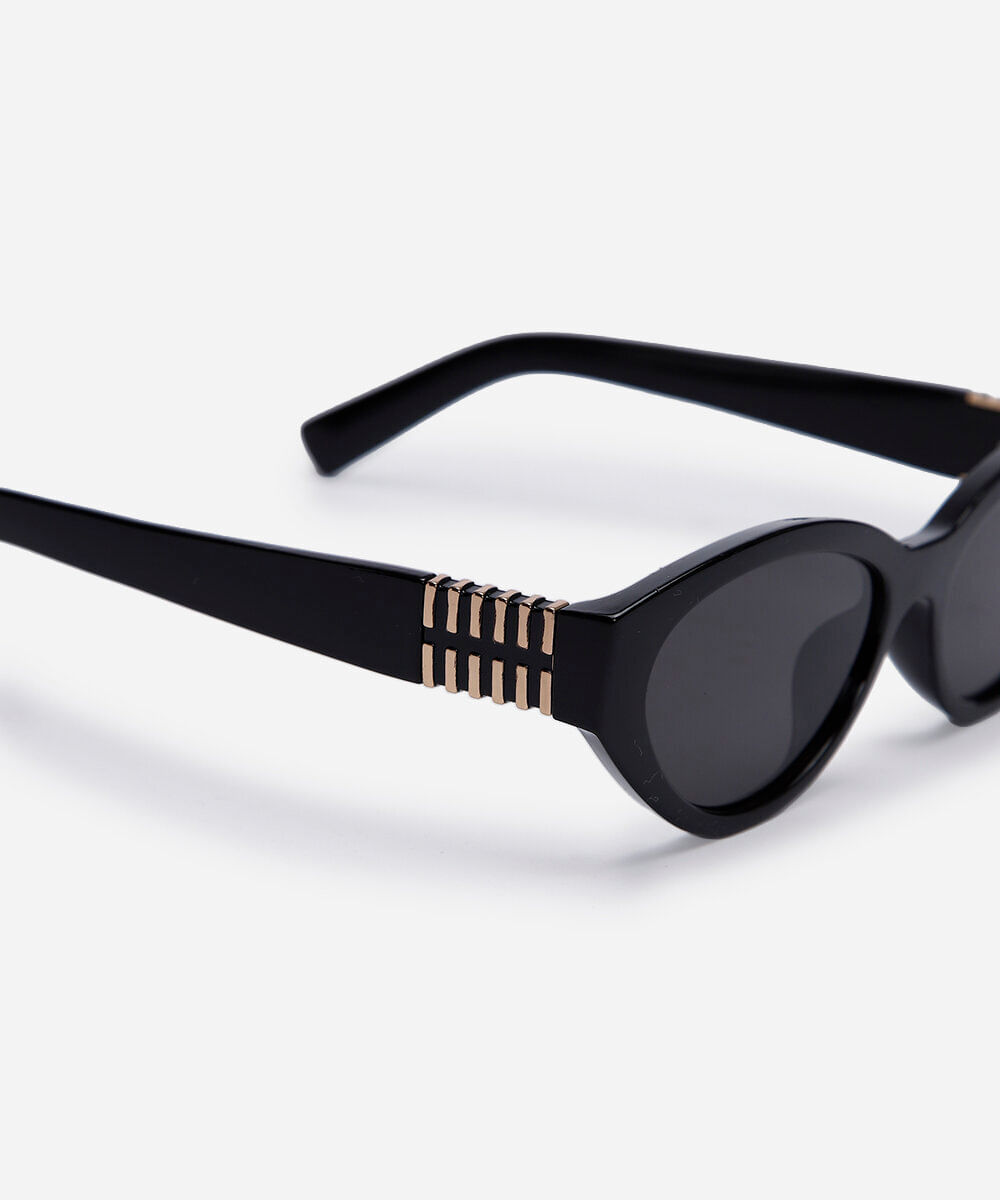 óculos de sol feminino oval de acetato triton preto