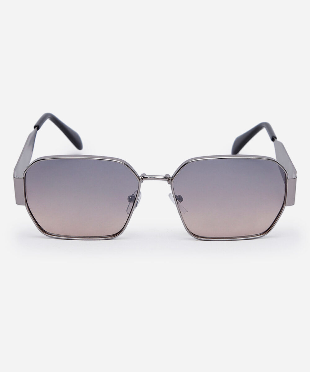 óculos de sol feminino quadrado de metal triton cinza