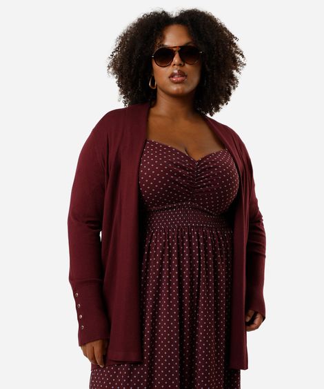 suéter feminino capa de tricot plus size vinho