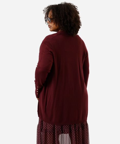 suéter feminino capa de tricot plus size vinho