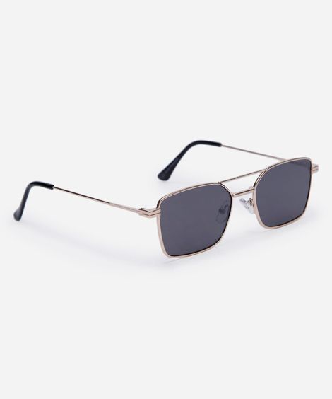 óculos de sol quadrado unissex de metal triton dourado