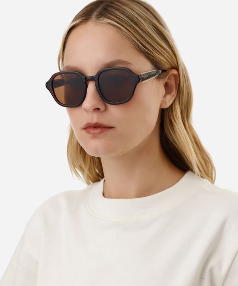 óculos de sol feminino quadrado de acetato triton marrom