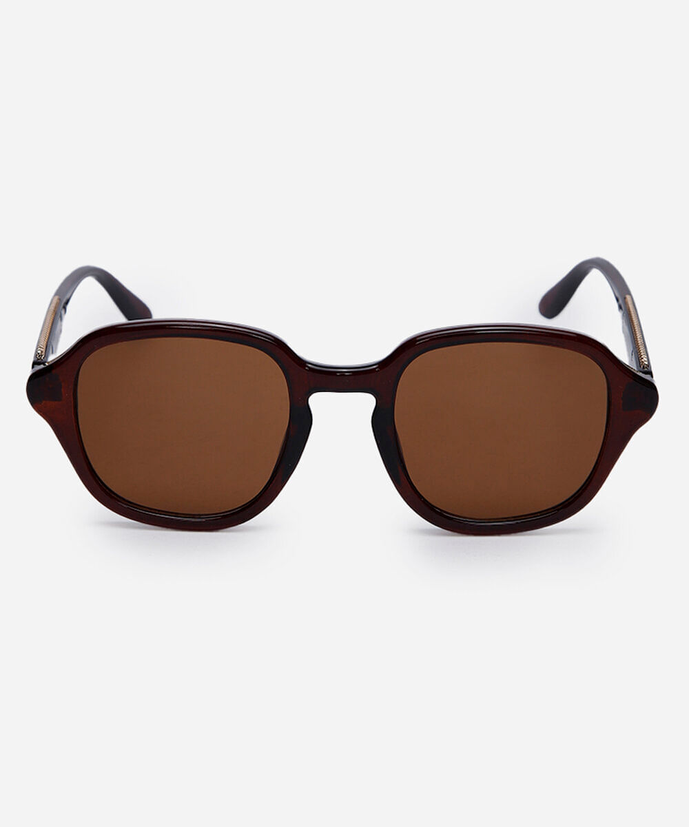 óculos de sol feminino quadrado de acetato triton marrom