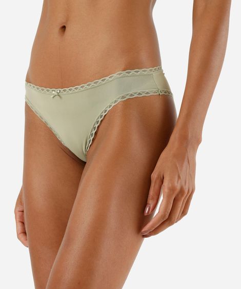 kit de 3 calcinhas biquíni feminina com renda colorido