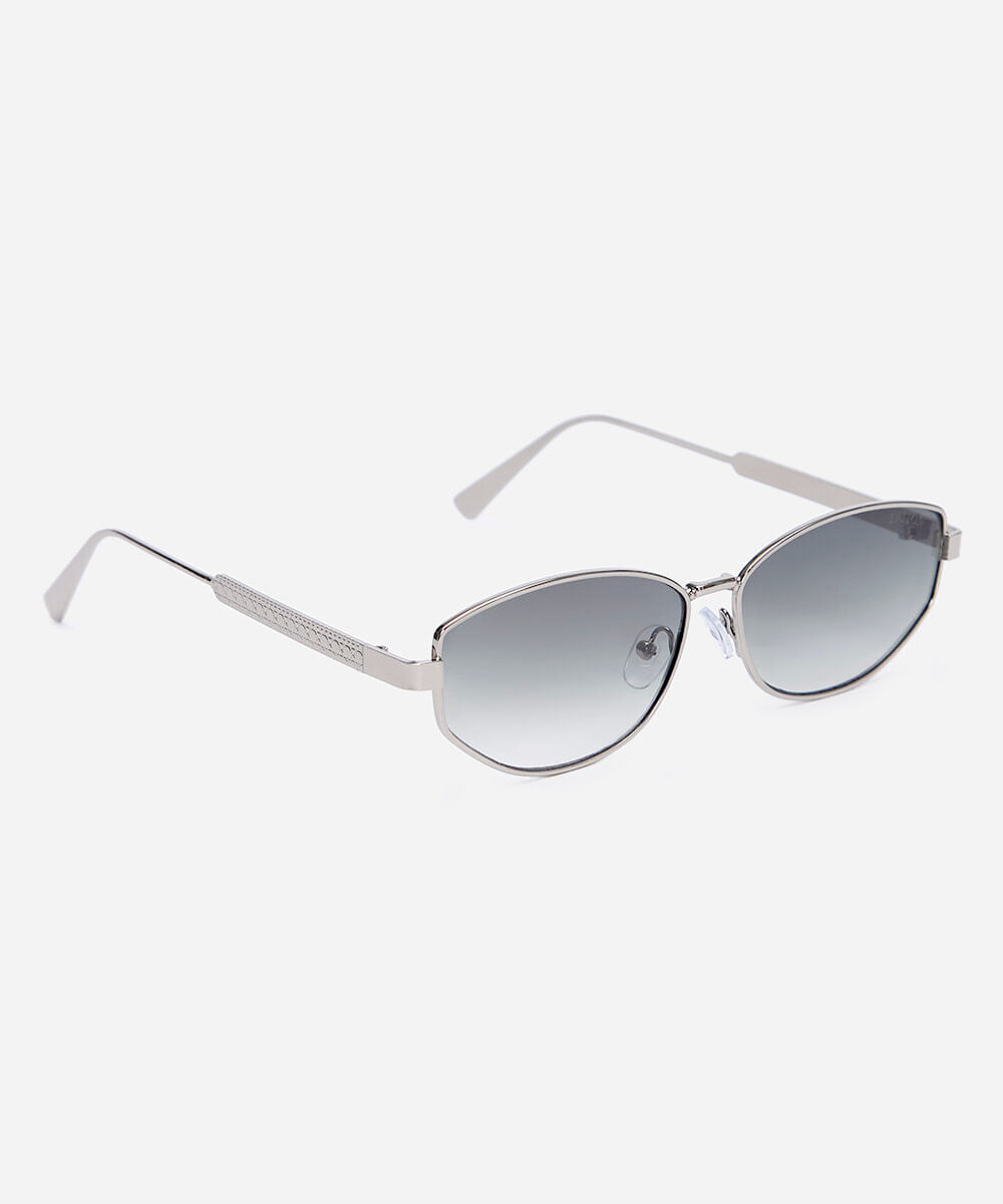 óculos de sol feminino oval de metal triton dourado
