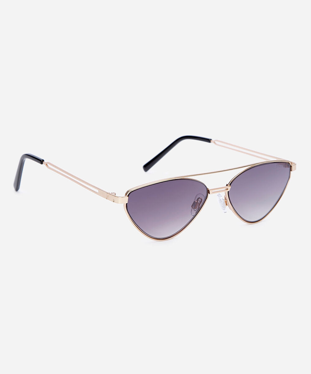 óculos de sol feminino gatinho de metal triton dourado