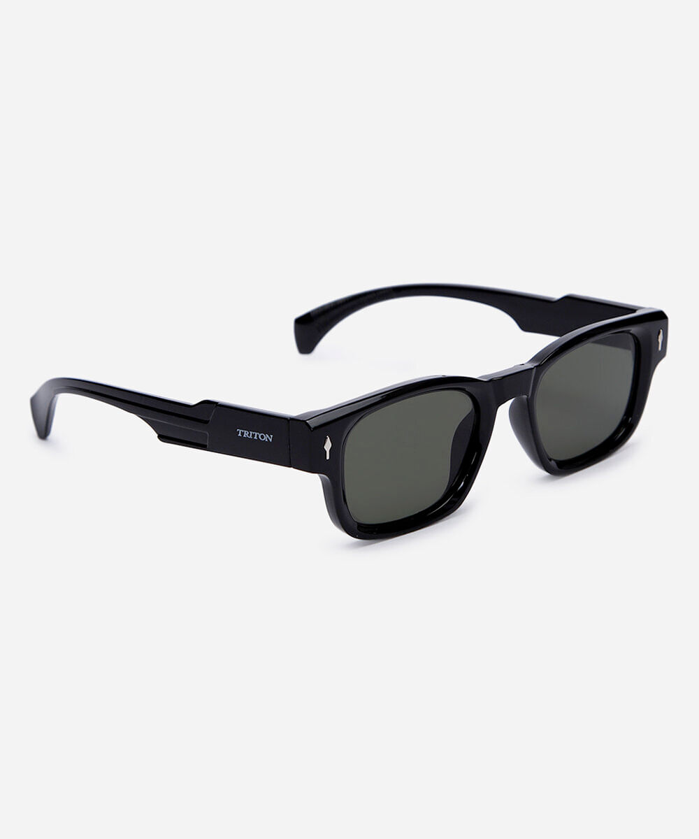 óculos de sol unissex quadrado de acetato triton preto